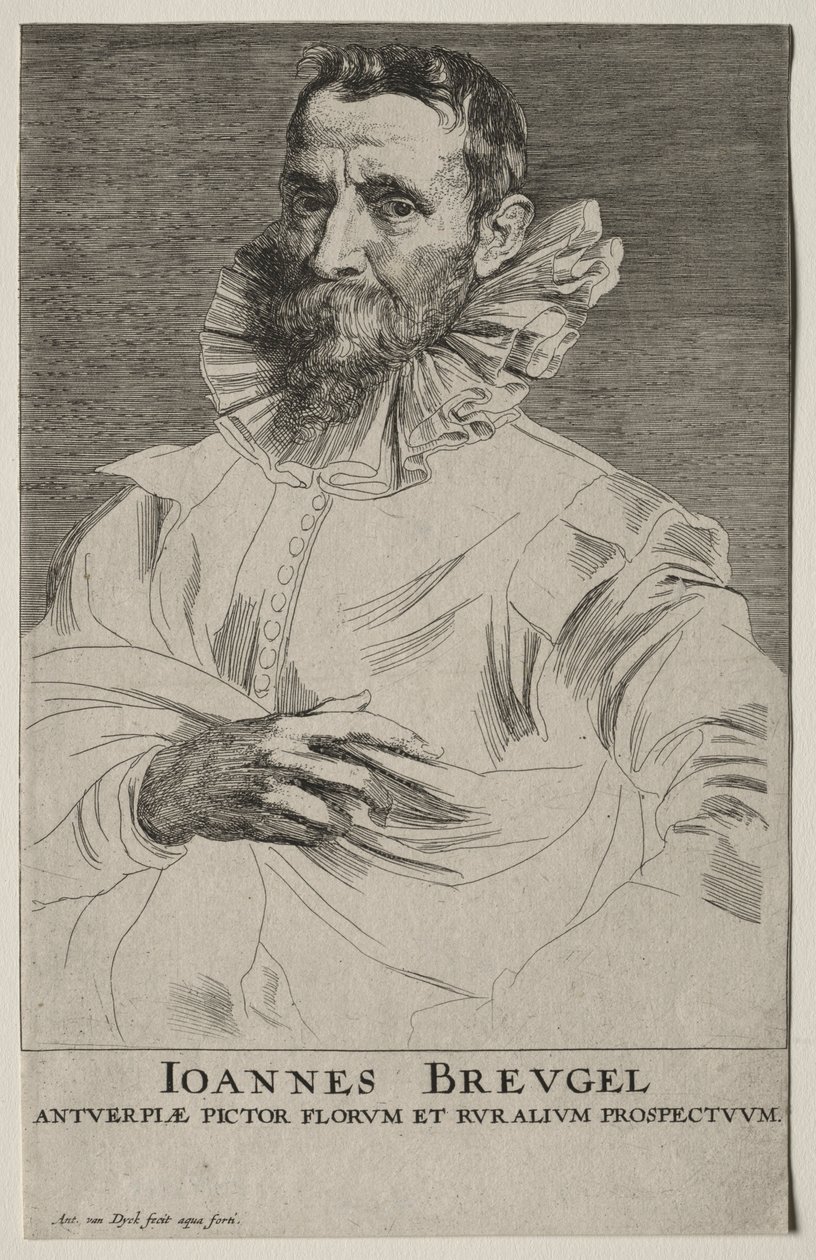 Portret van Jan Brueghel door Anthony van Dyck