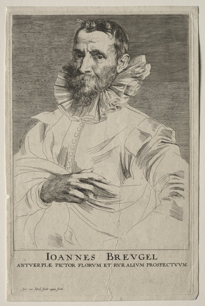 Portret van Jan Brueghel door Anthony van Dyck