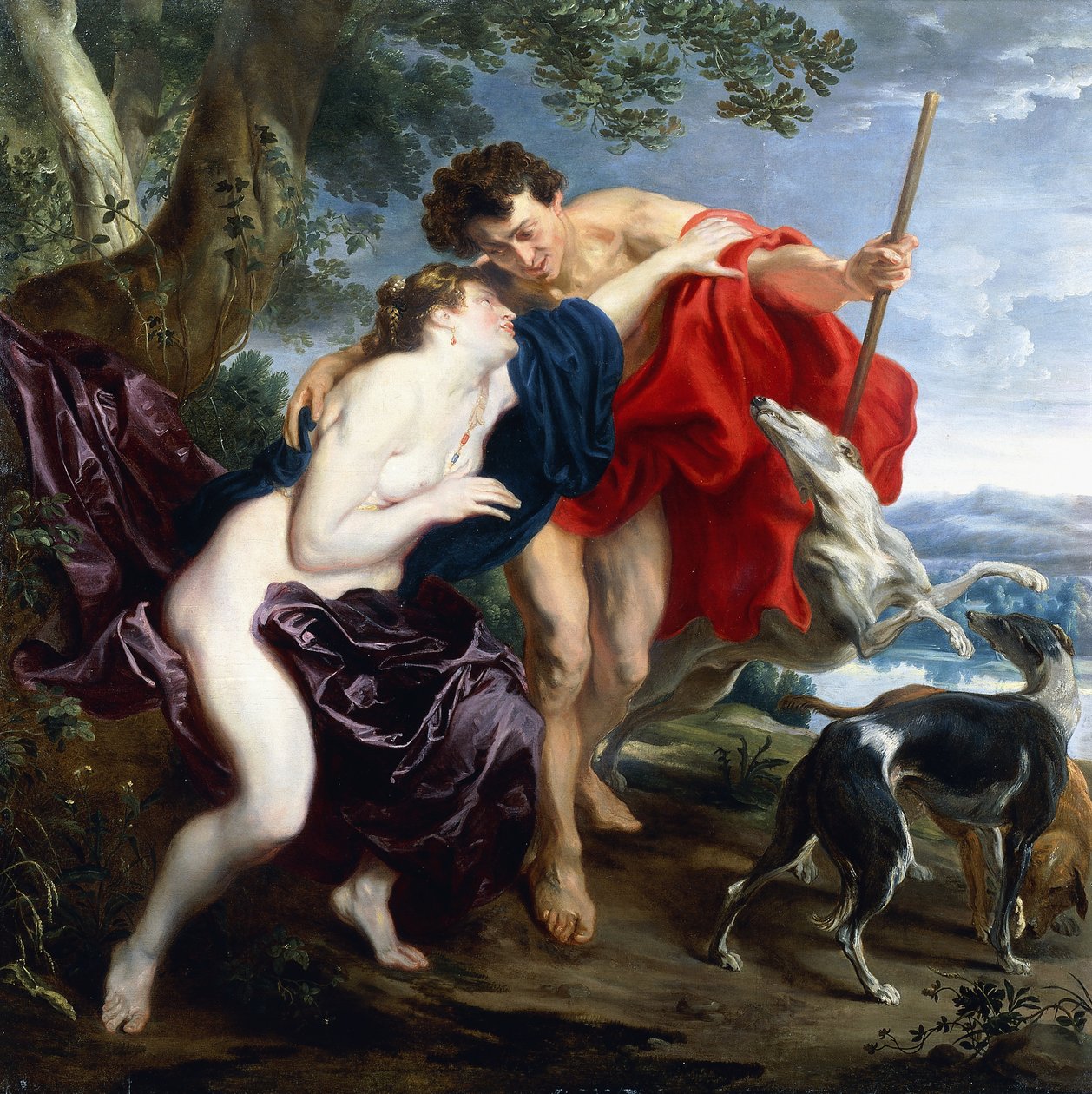 Venus en Adonis, 1621 door Anthony van Dyck