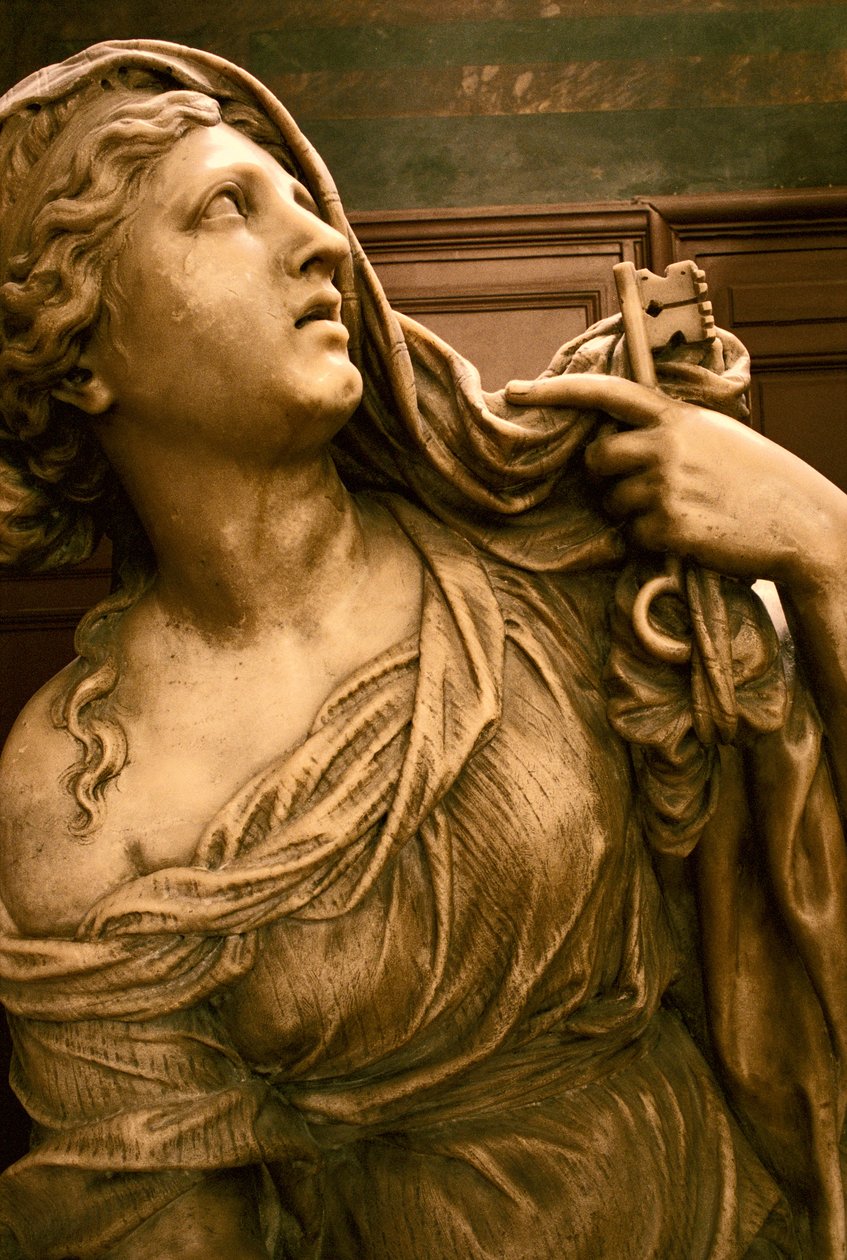 Graf van Jean-Baptiste Colbert de Torcy 1619-83 (detail van de allegorische figuur van Trouw) door Antoine Coysevox
