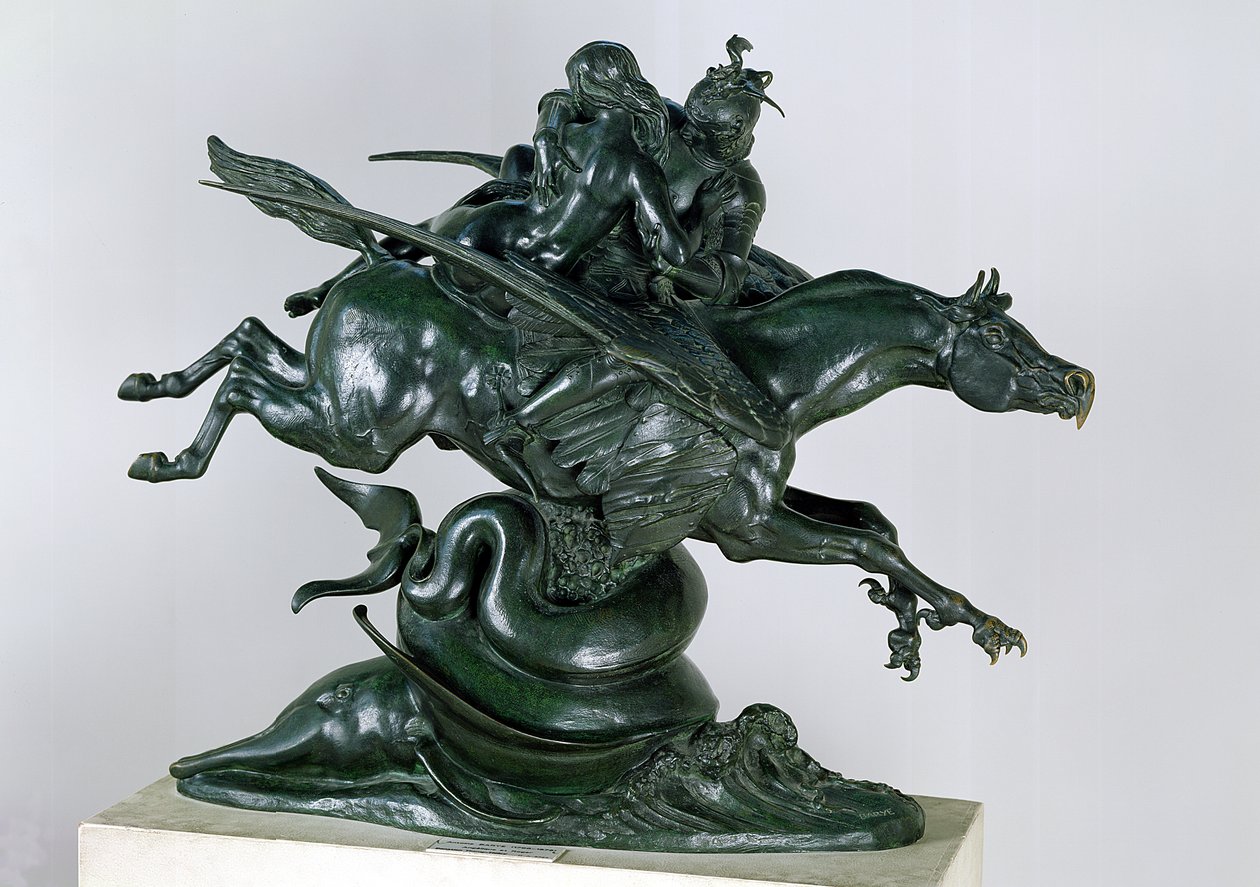 Ruggiero en Angelica door Antoine Louis Barye