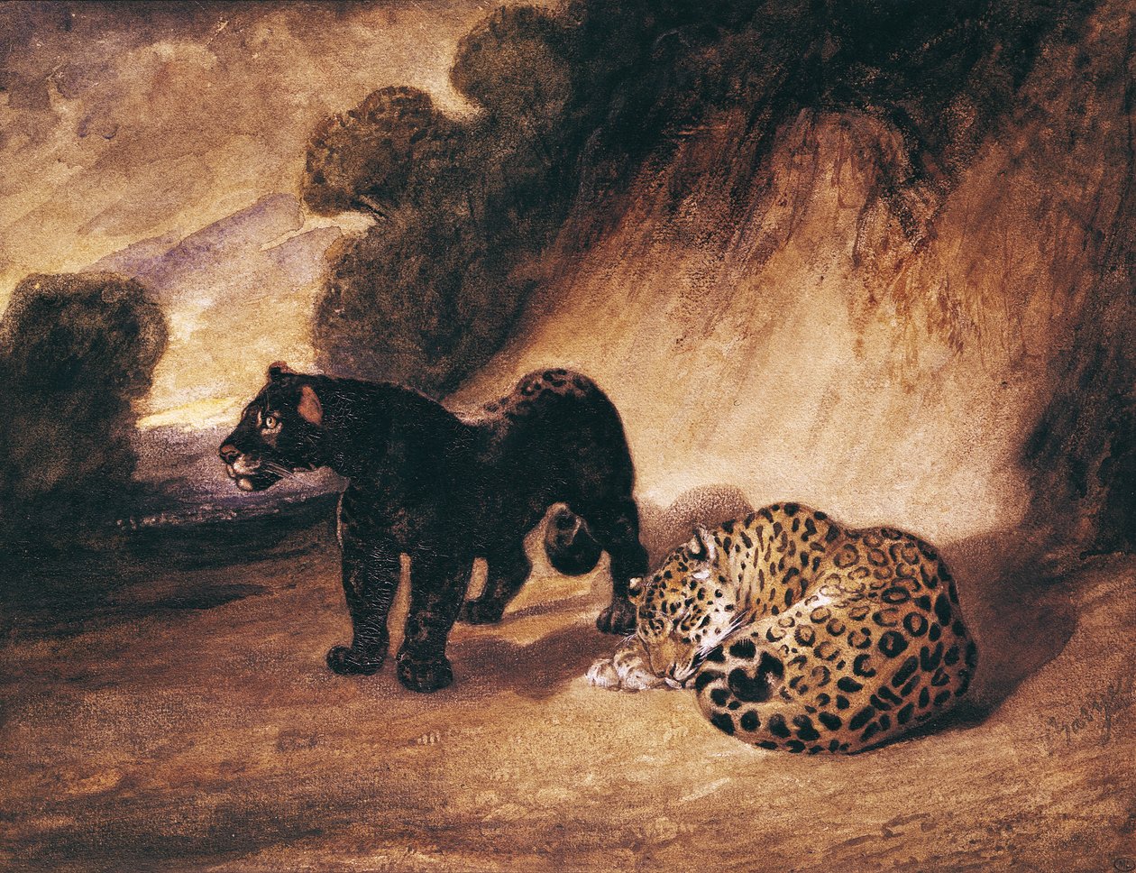 Twee jaguars uit Peru door Antoine Louis Barye