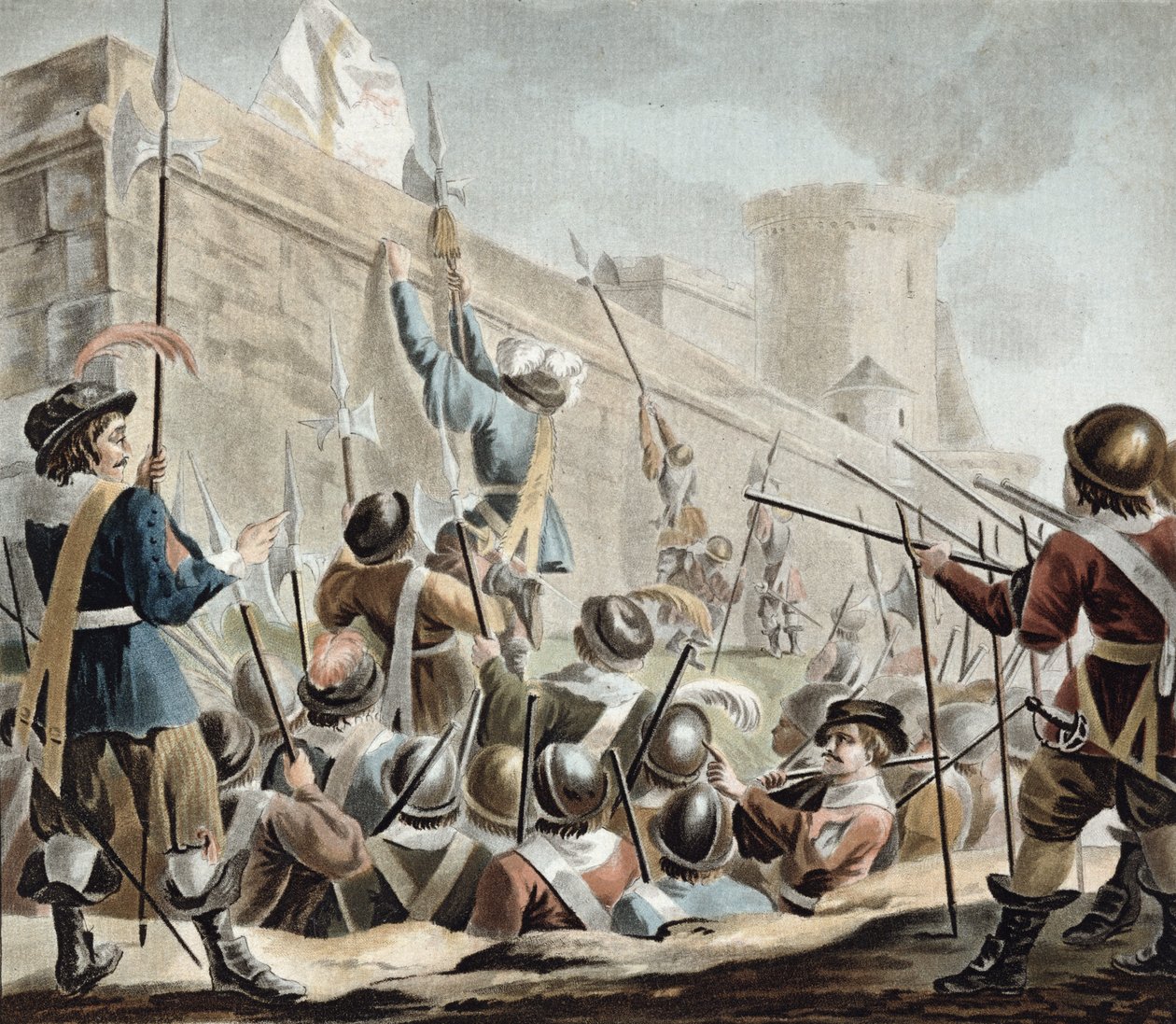 Aanval op Boulogne-Sur-Mer, gegraveerd door Jean Baptiste Morret, 1788 door Antoine Louis Francois Sergent Marceau