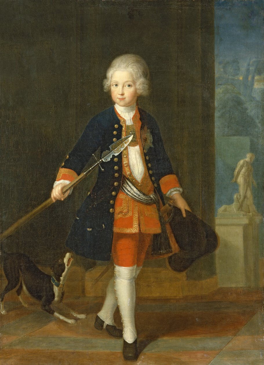 De Kroonprins Frederik II in zijn Corps de Cadets (uniform van het Koningsregiment) door Antoine Pesne
