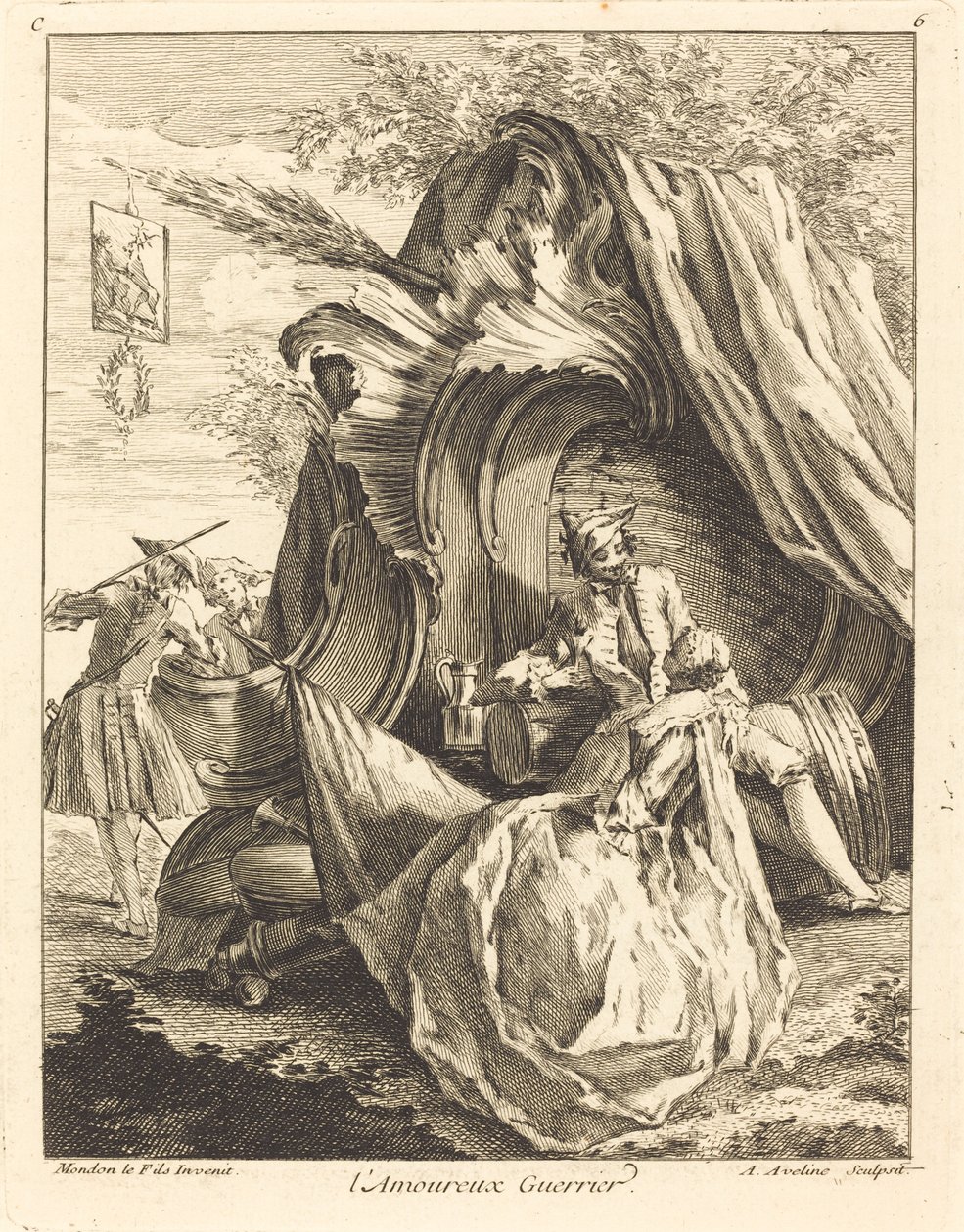 De verliefde krijger, 1736 door Antoine Aveline
