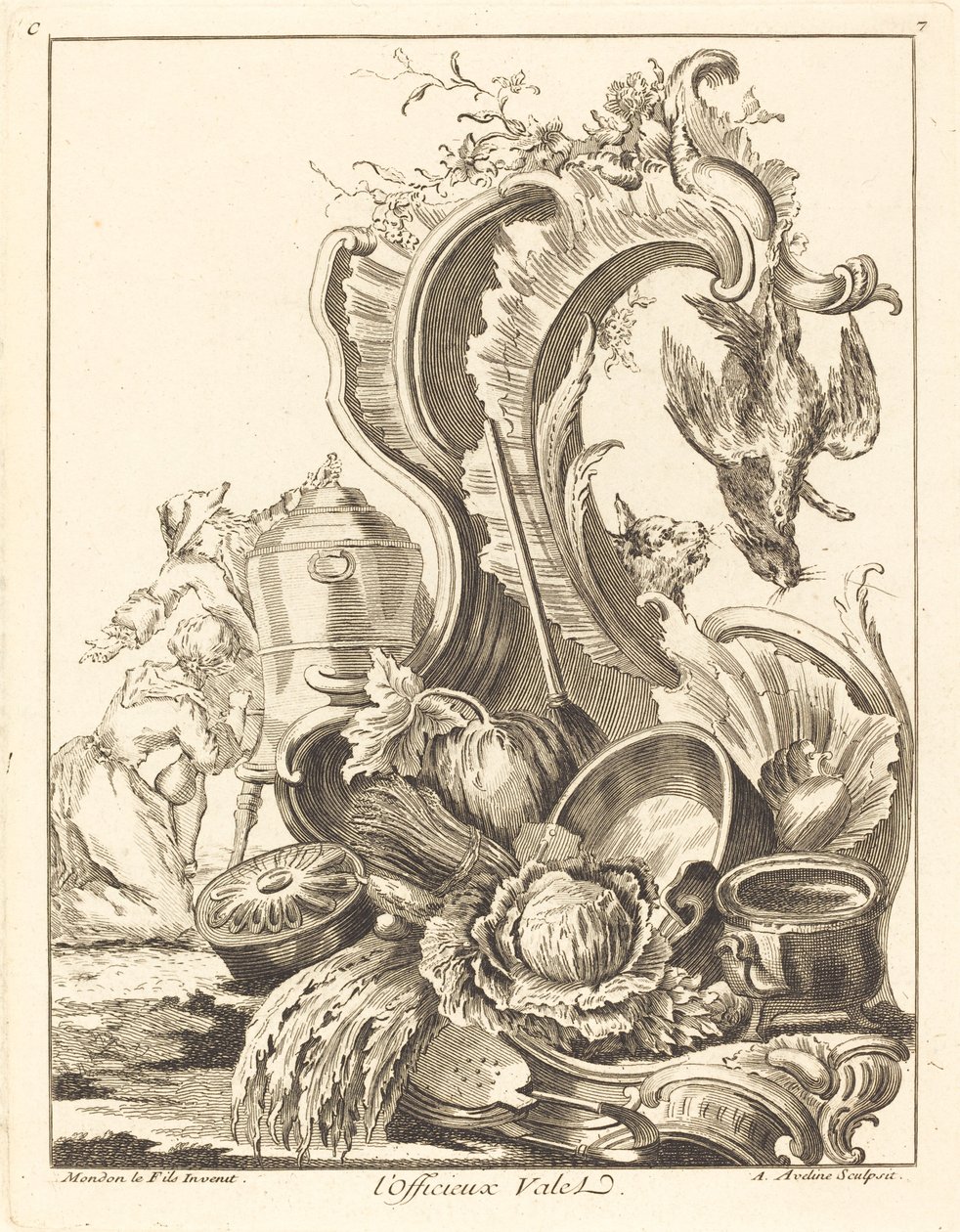 De behulpzame knecht, 1736 door Antoine Aveline