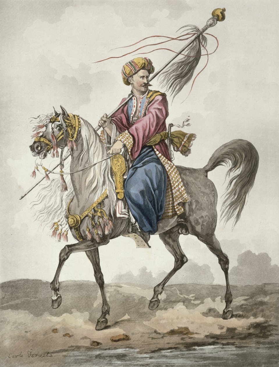 Mameluk standaarddrager door Antoine Charles Horace Vernet