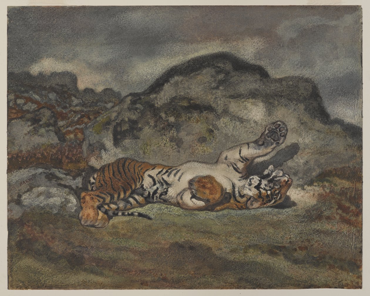 Rollende Tijger, c.1840 door Antoine Louis Barye