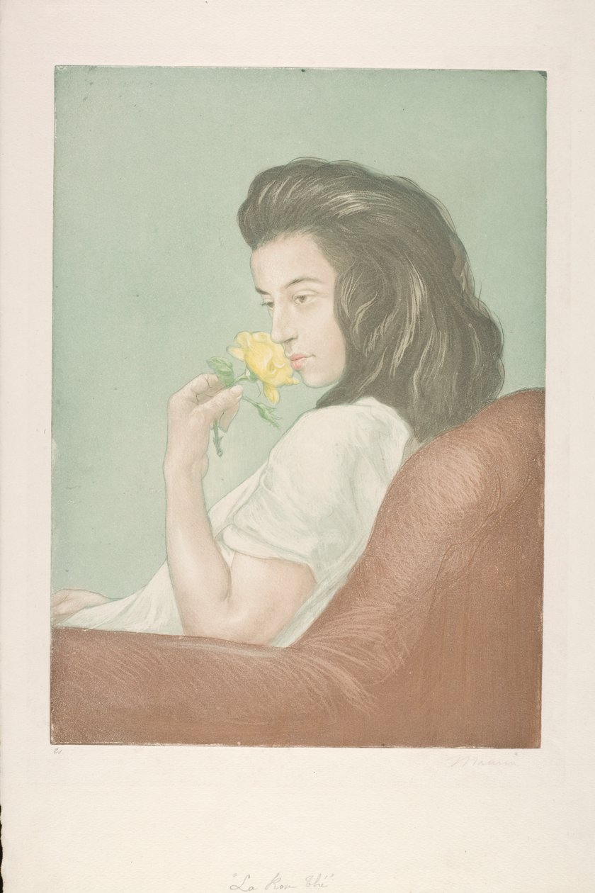 De Theeroos, ca. 1900 (kleur ets) door Antoine Maurin