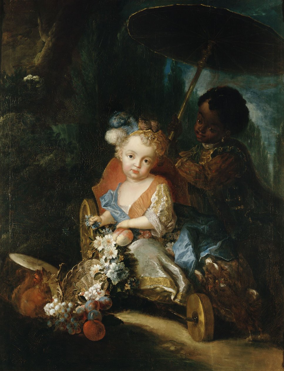 Duits: Prins Friedrich Ludwig in de tuinkoets door Antoine Pesne