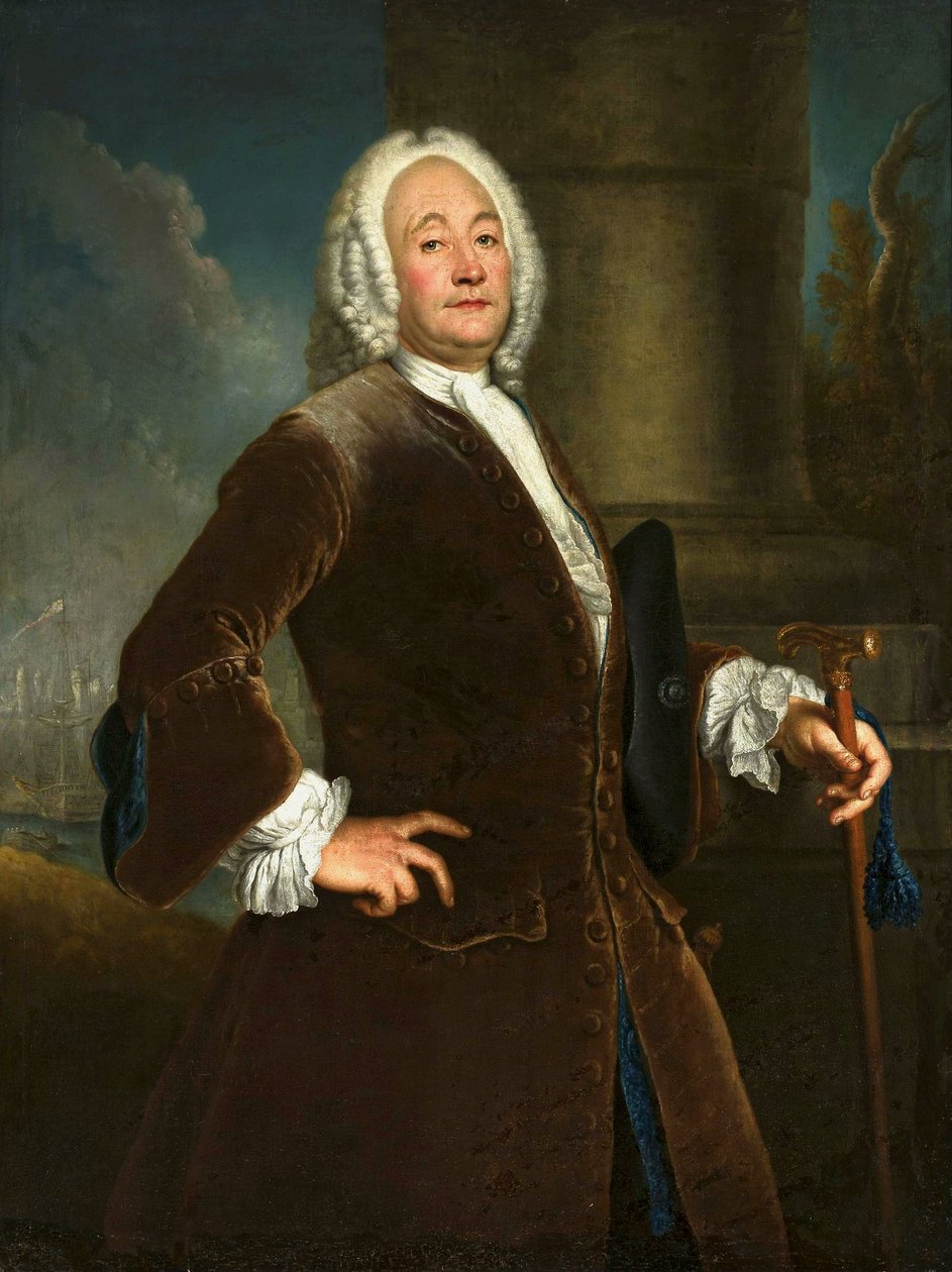Portret van Heinrich Voguell (1681-) door Antoine Pesne