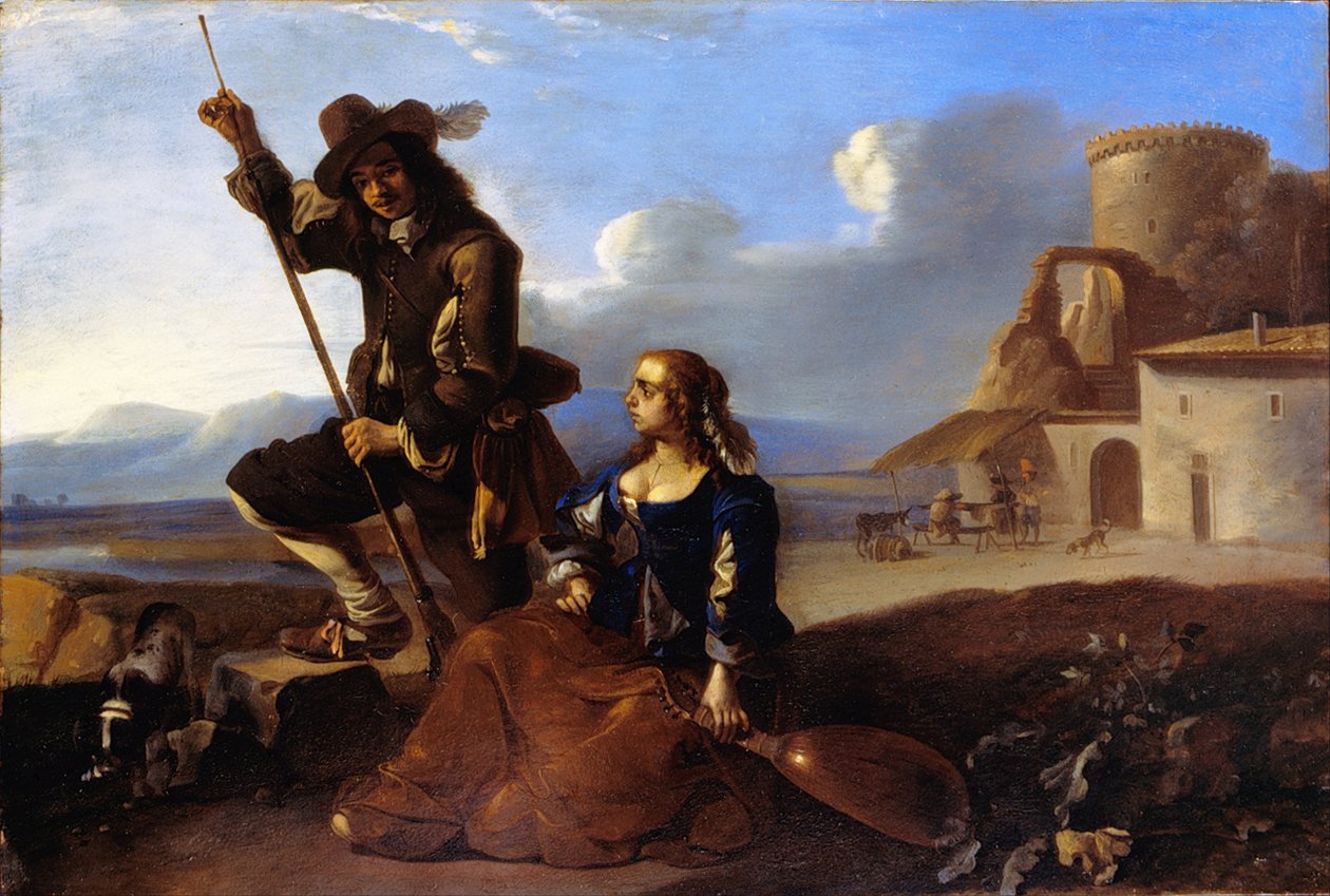 Landschap met figuren door Anton Goubau