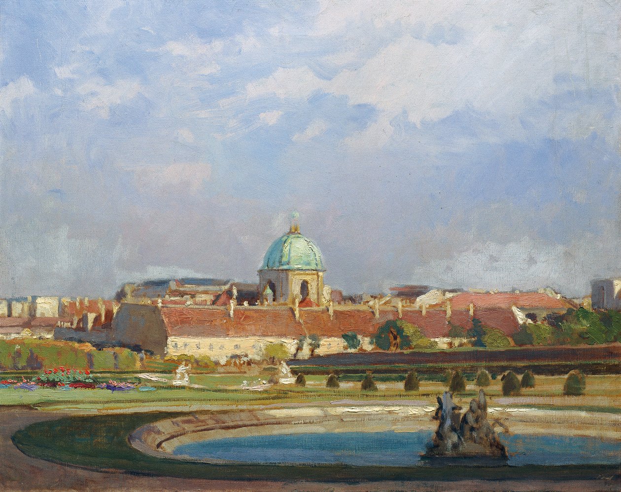 Uitzicht op de Salesianerkerk door Anton Hans Karlinsky