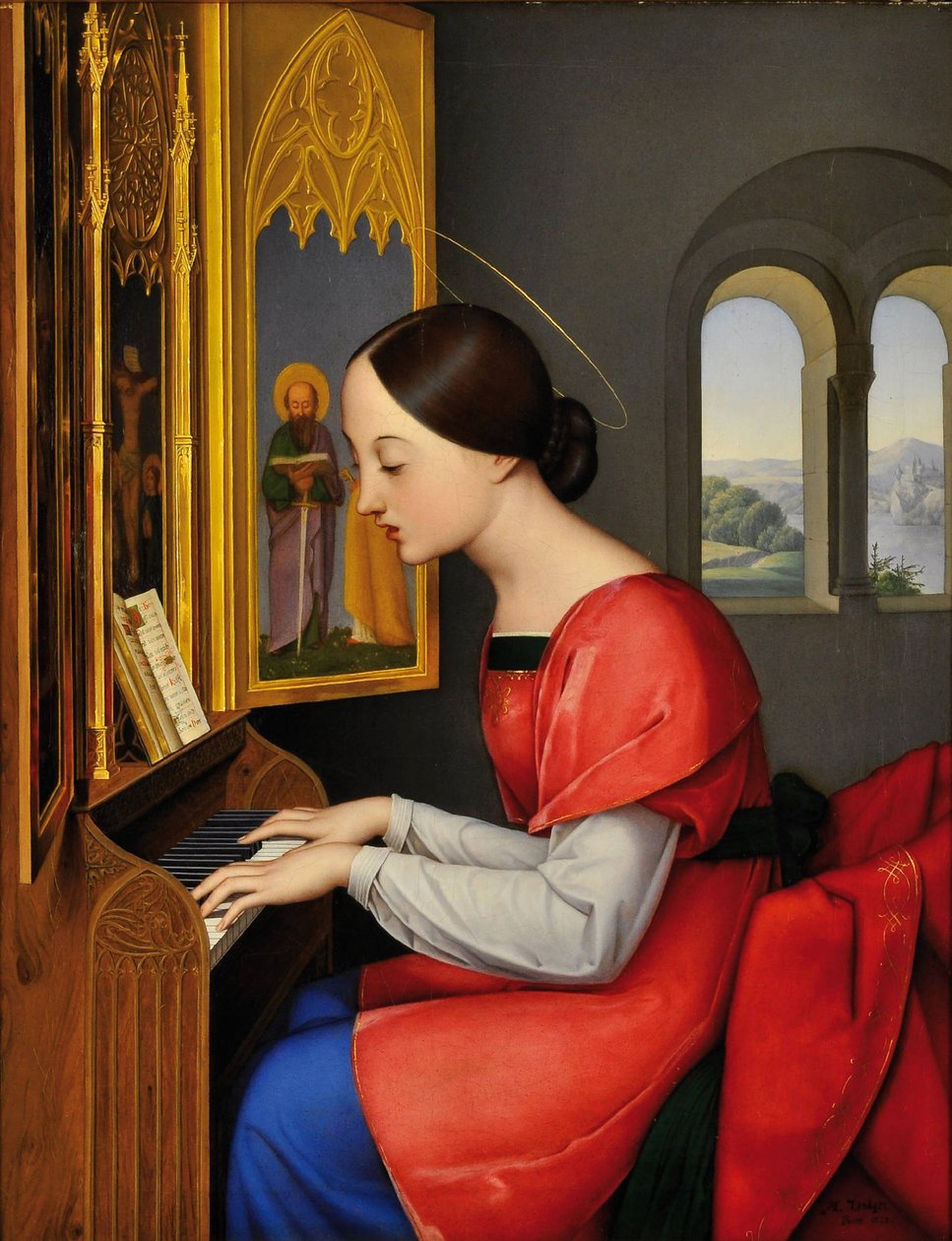 St Cecilia door Anton Josef Dräger