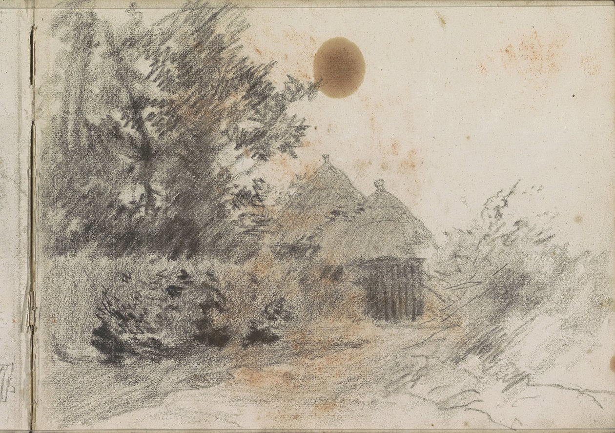 Pad langs een heg naar een plattelandswoning door Anton Mauve