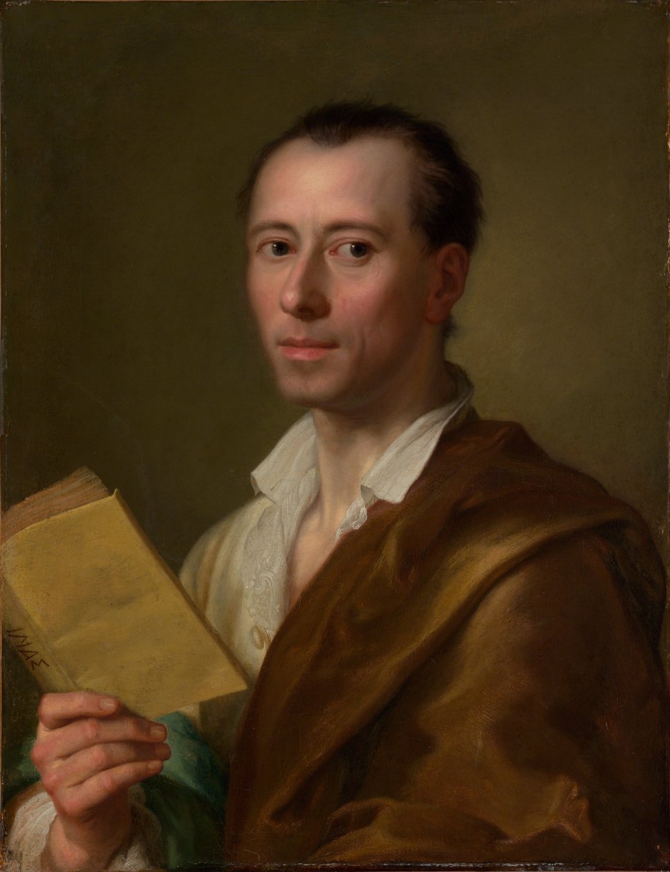Portret van Johann Joachim Winckelmann door Anton Raphael Mengs