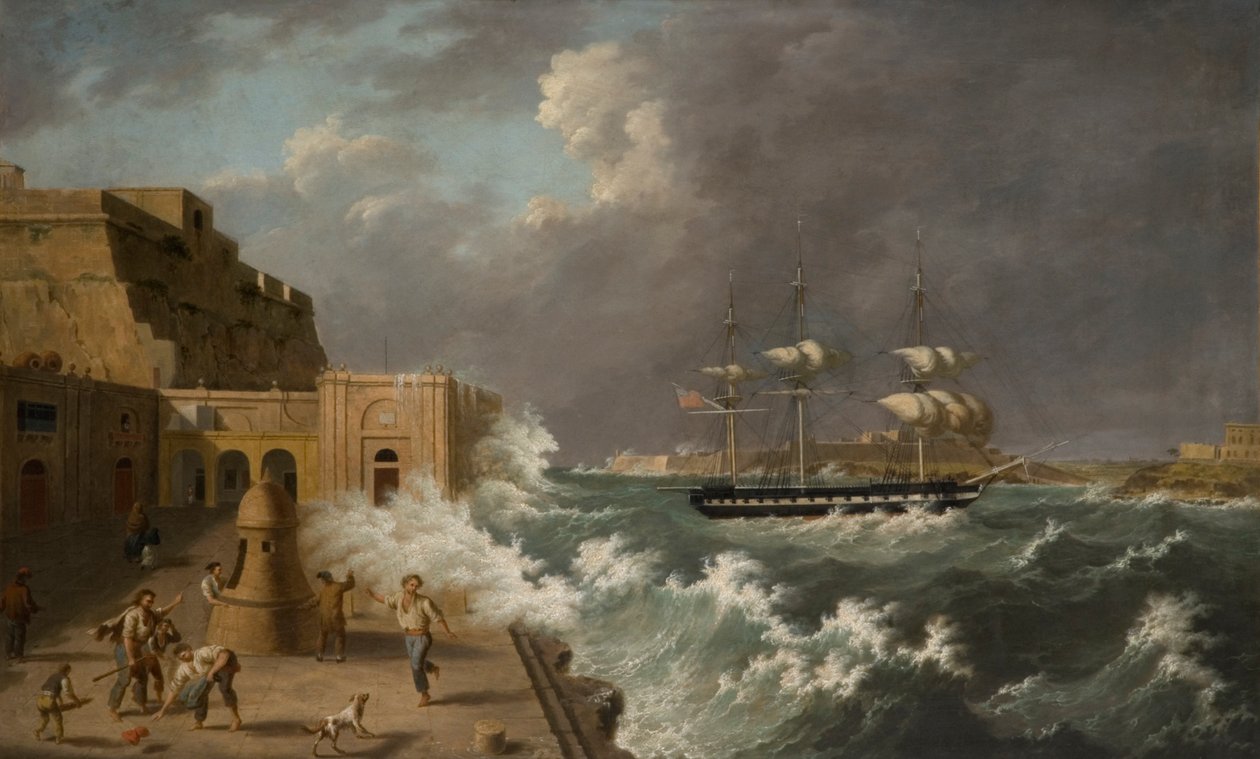 Havenscène, Malta door Anton Schranz