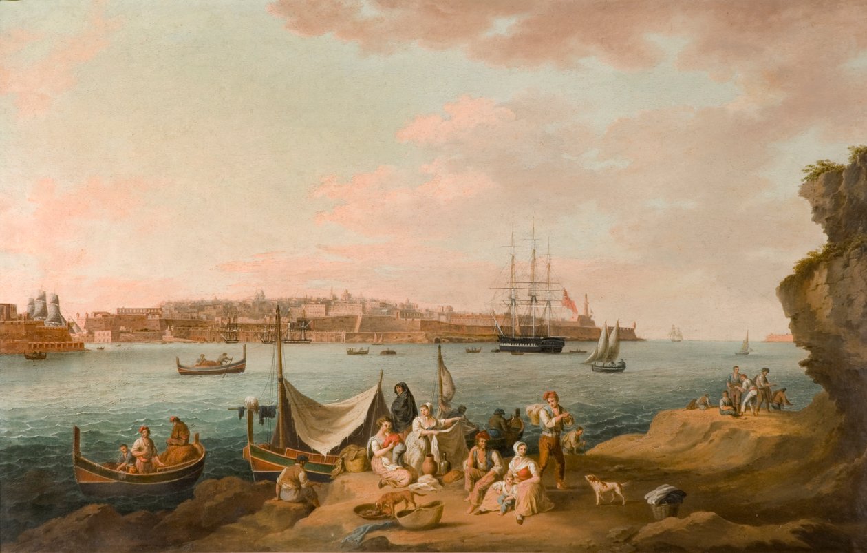 Havenscène, Malta door Anton Schranz