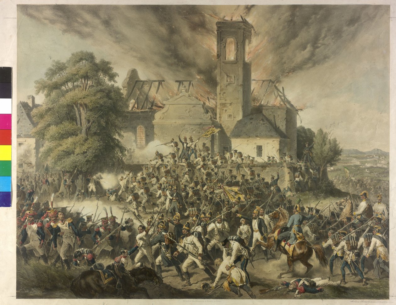 Slag bij Aspern 1809 door Anton Strassgschwandtner
