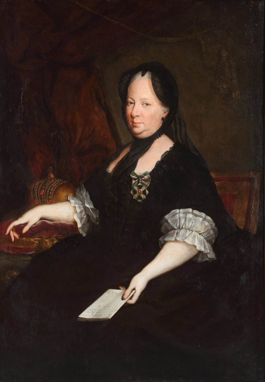 Keizerin Maria Theresia als weduwe door Anton von Maron