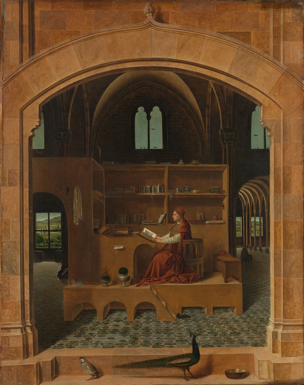 Hiëronymus in zijn studeerkamer door Antonello da Messina