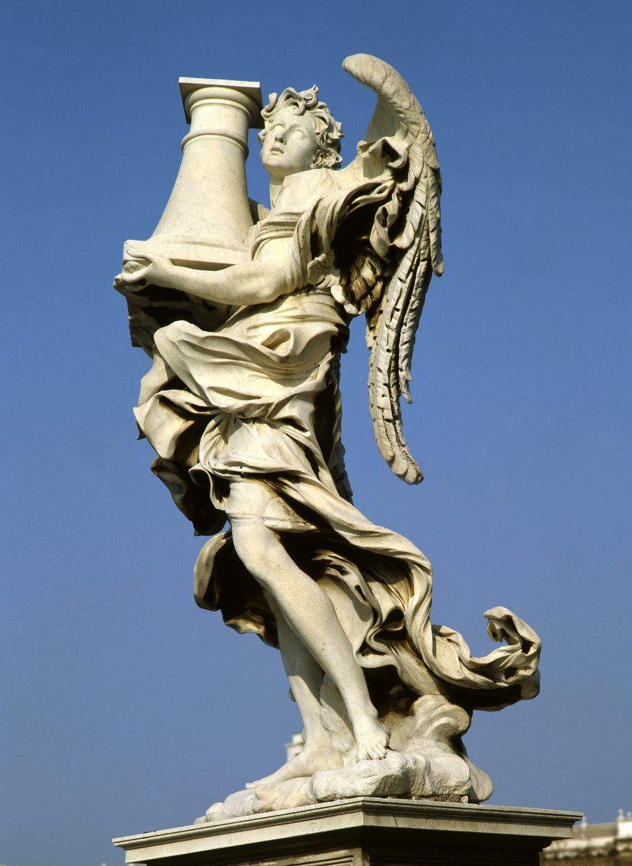 Engel met de zuil, c.1669 door Antonio Raggi
