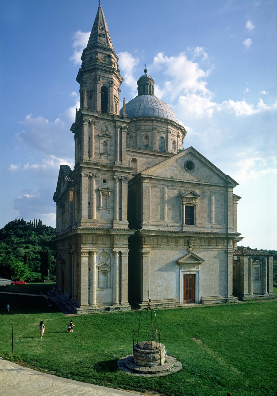 Buitenaanzicht met de vrijstaande campanile en koepel, 1518-45 door Antonio da Sangallo