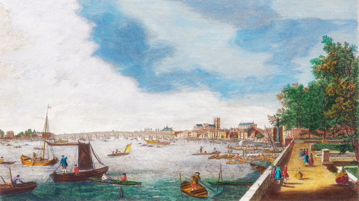 Londen in de 18e eeuw door Antonio (after) Canaletto