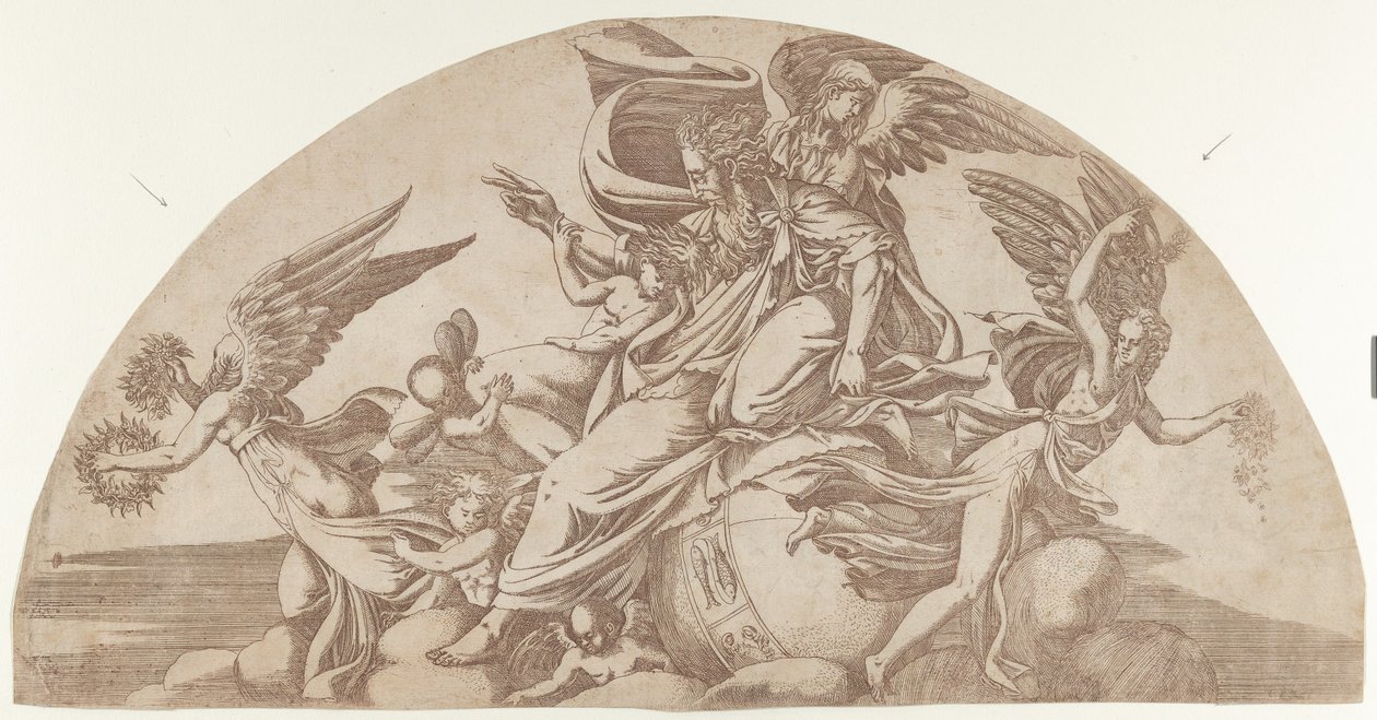 God zittend op de wereld, 1540-45 door Antonio Fantuzzi