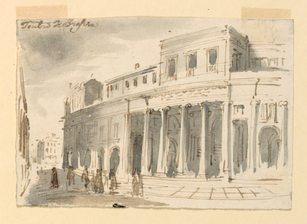 Exterieur, Theater in Brescia door Antonio Giuseppe Basoli