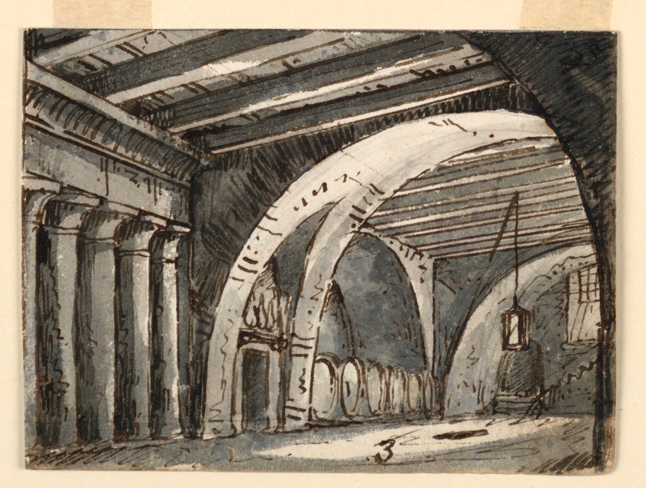 Gewelfde kelder door Antonio Giuseppe Basoli