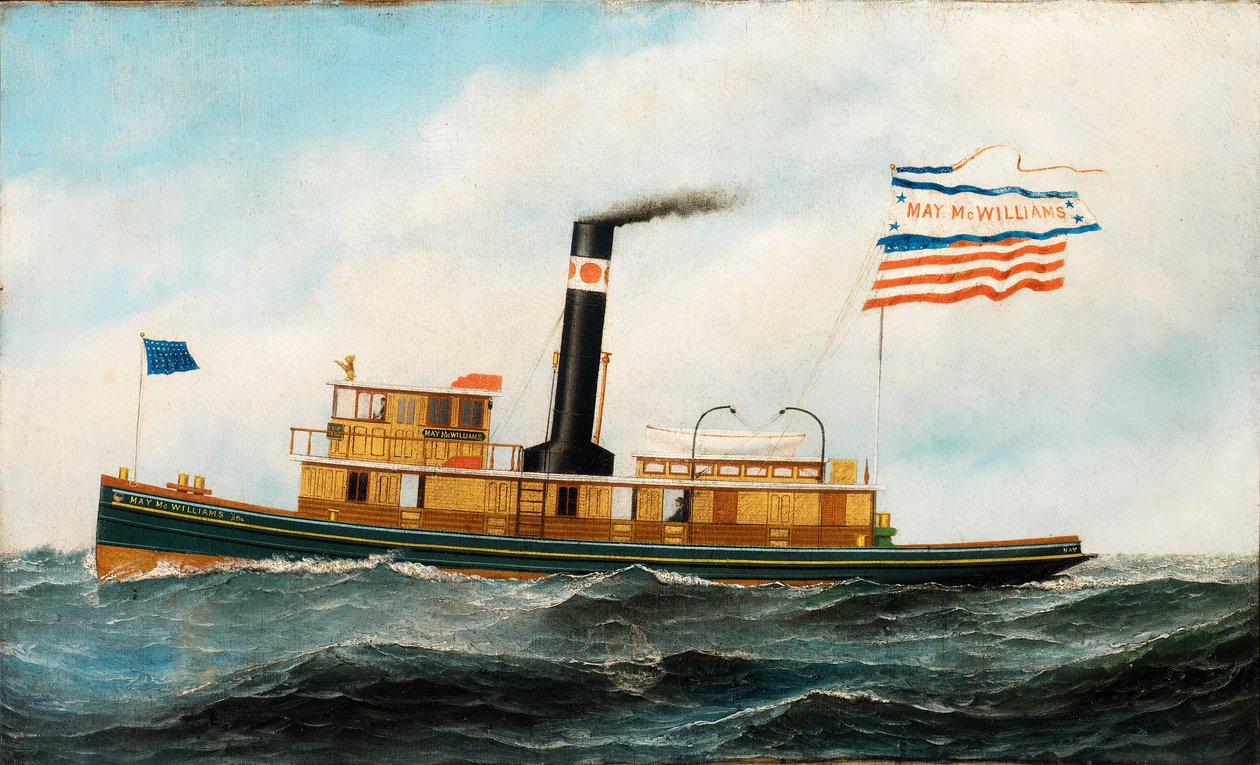 De zeesleepboot "May McWilliams" door Antonio Jacobsen