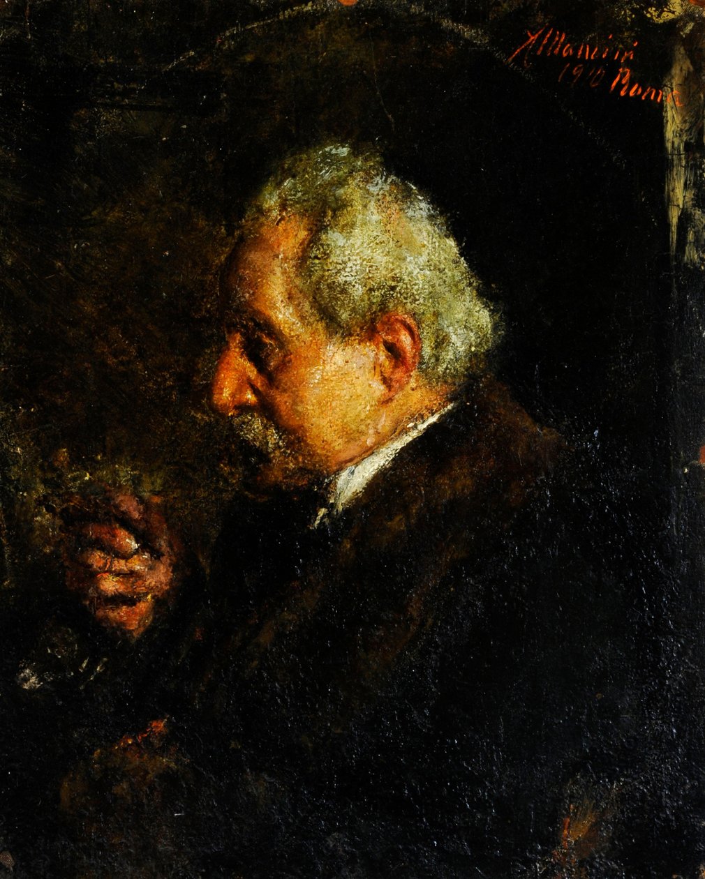 Portret van de vader van de kunstenaar door Antonio Mancini
