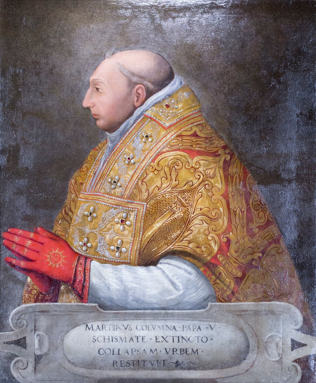 Portret van paus Martinus V Colonna door Antonio Pisanello