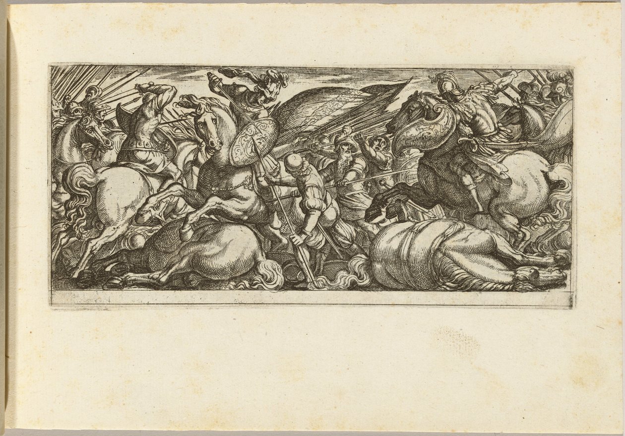 Slag tussen cavalerie en infanterie door Antonio Tempesta