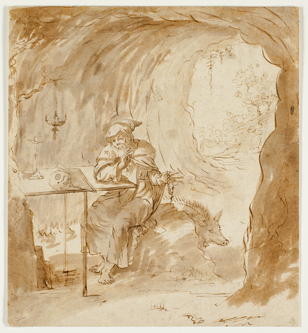 Sint Antonius met het Zwijn door Antonio Tempesta