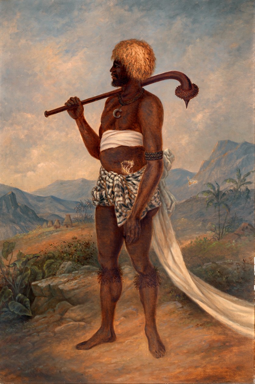 Fijische man, ca. 1893 door Antonio Zeno Shindler