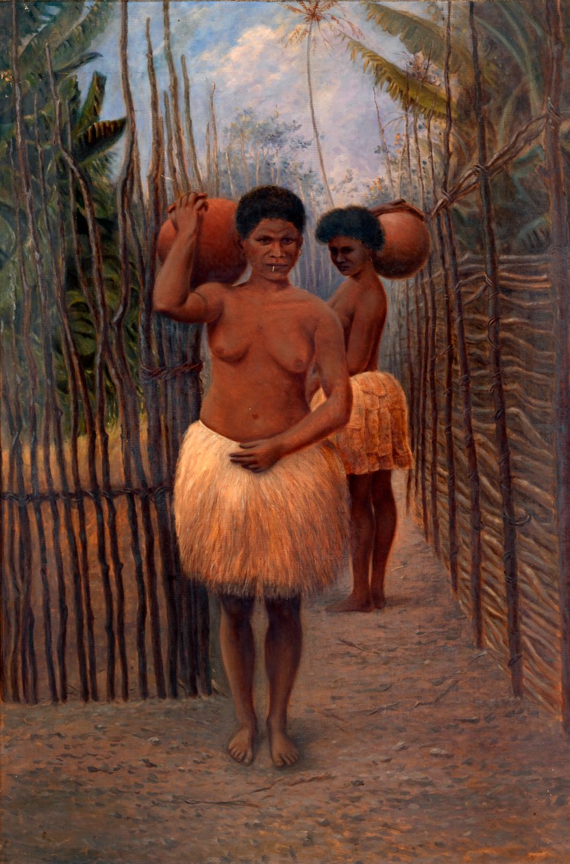 Papoea-vrouwen, ca. 1890-1899 door Antonio Zeno Shindler
