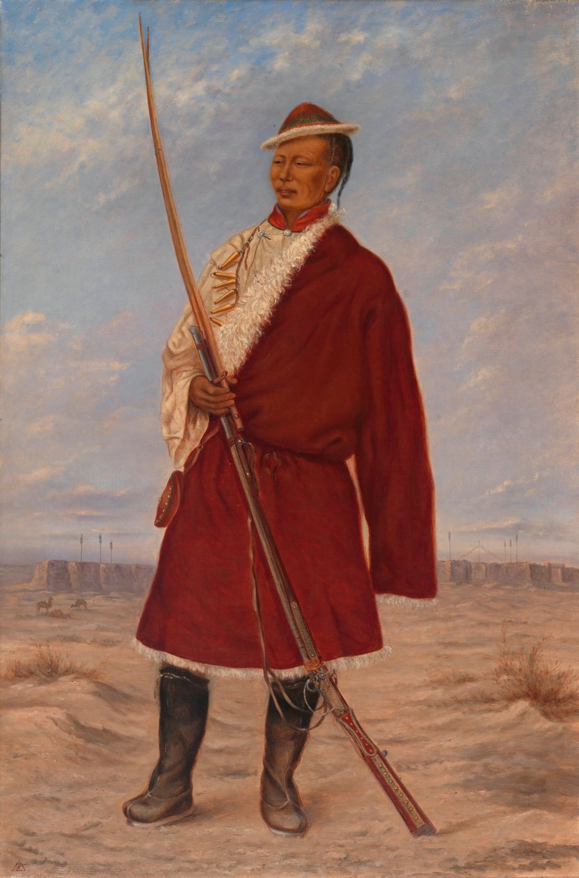 Tibetaanse man, ca. 1893 door Antonio Zeno Shindler