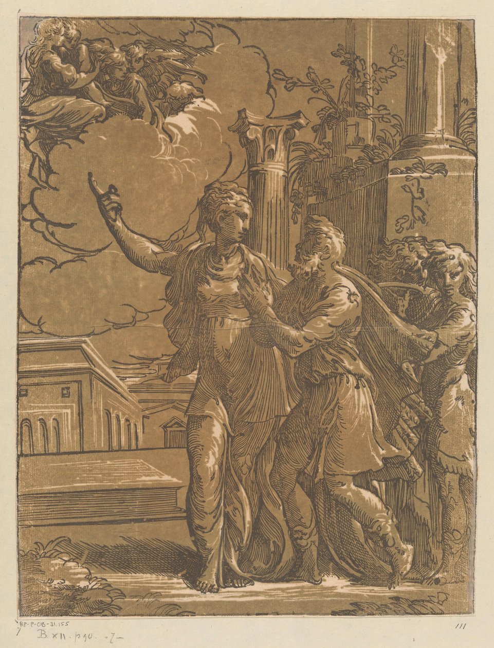 Keizer Augustus en de Tiburtijnse Sibille door Antonio da Trento