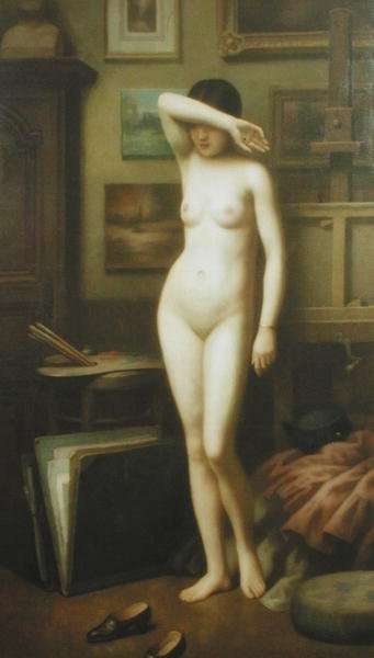 Het onwillige model, c.1910-20 door Antony Troncet