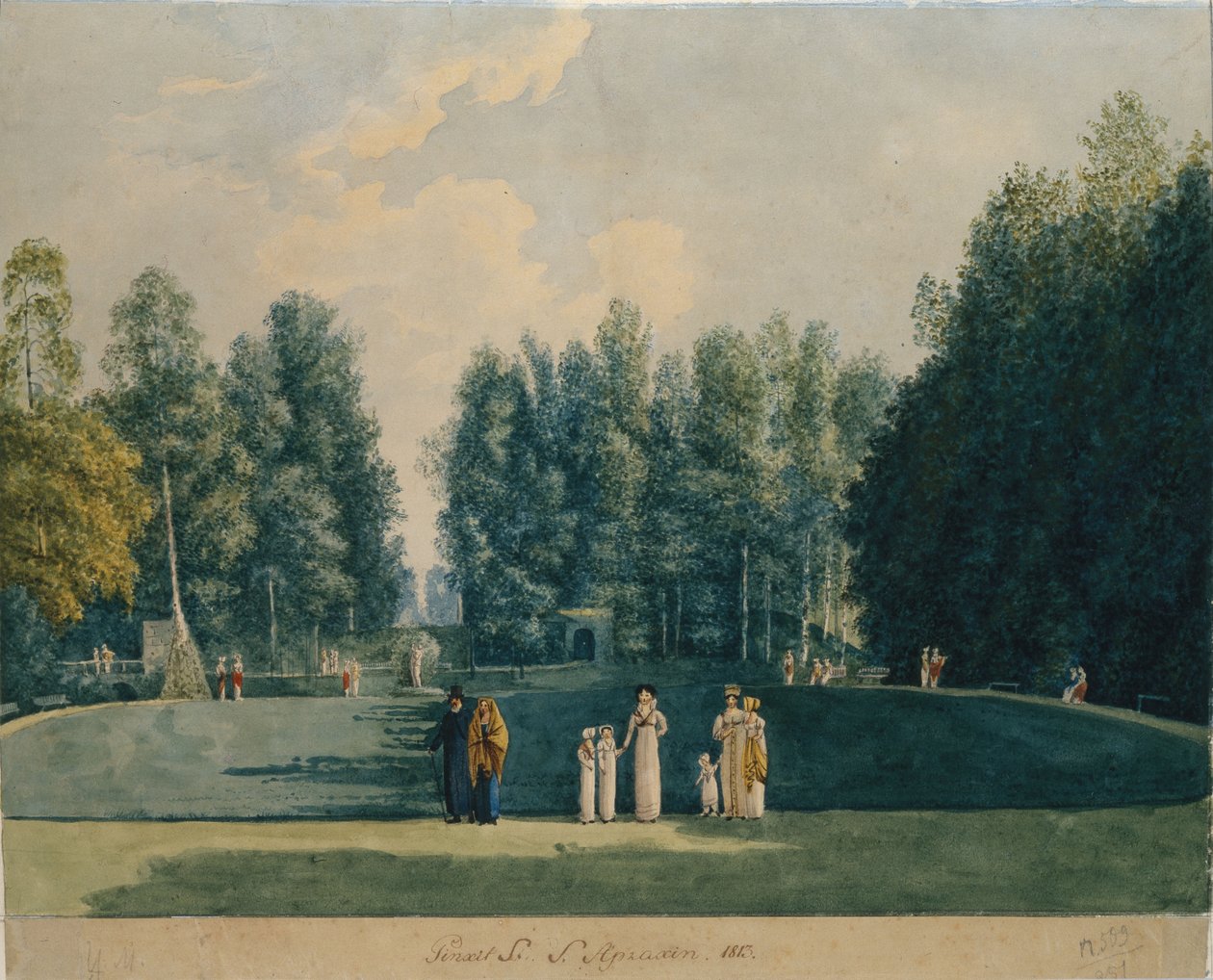 In het park. Olgovo, 1813 door Apraksina
