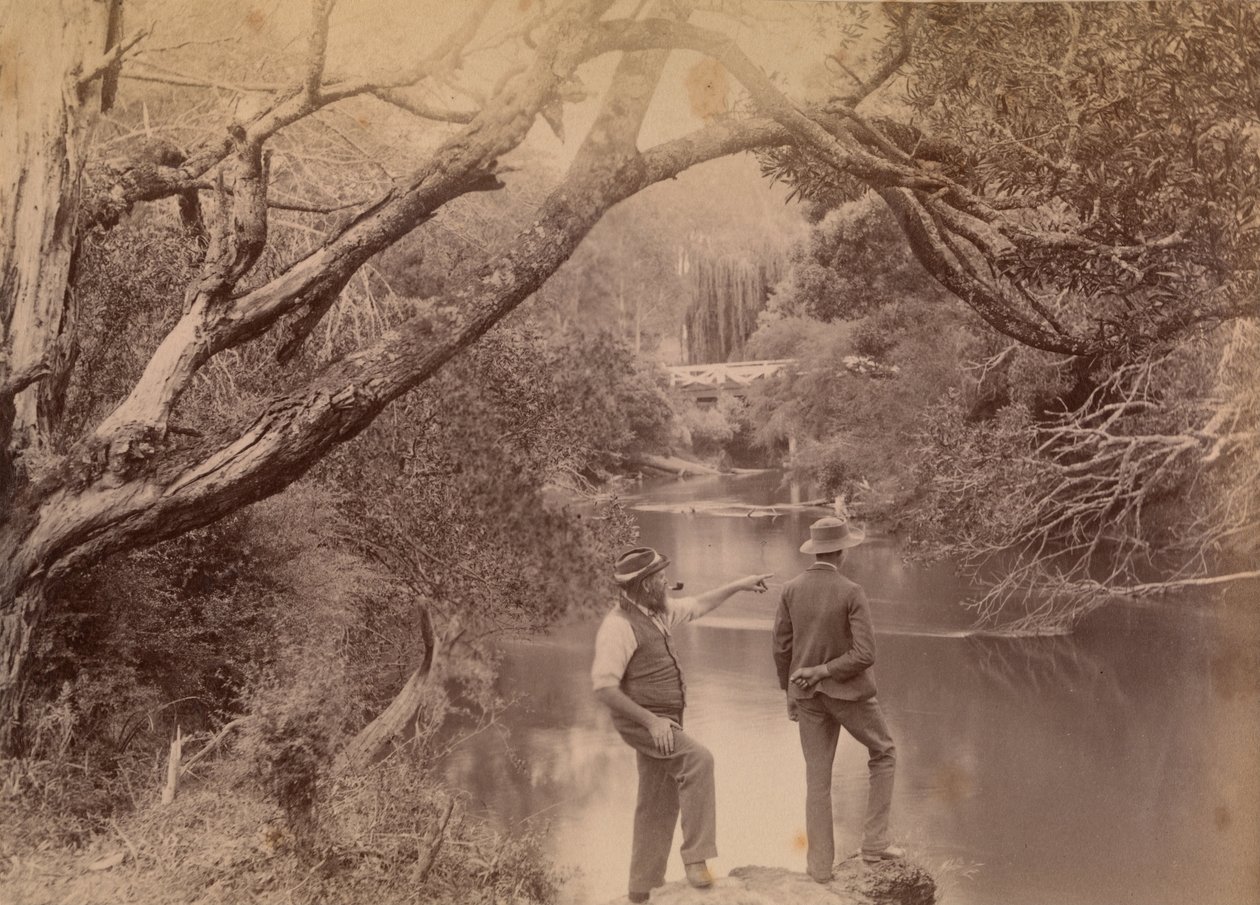 Twee Mannen bij de Yarra Rivier door Archibald James Campbell