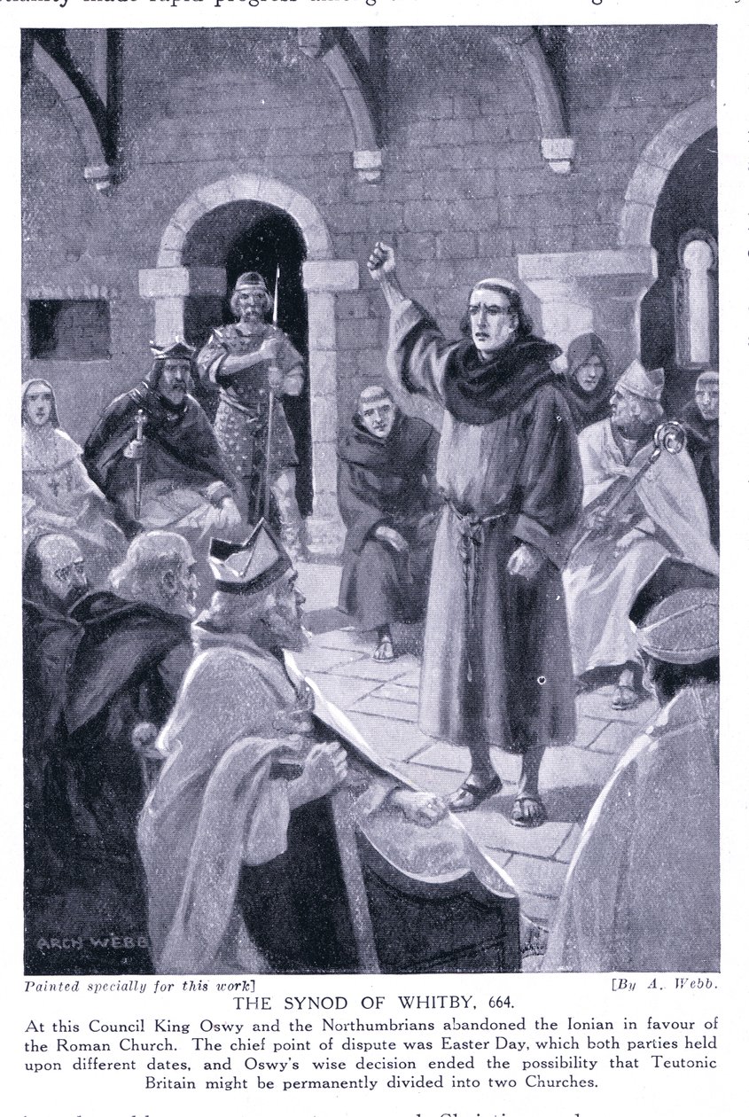 De Synode van Whitby AD664, jaren 1920 door Archibald Webb