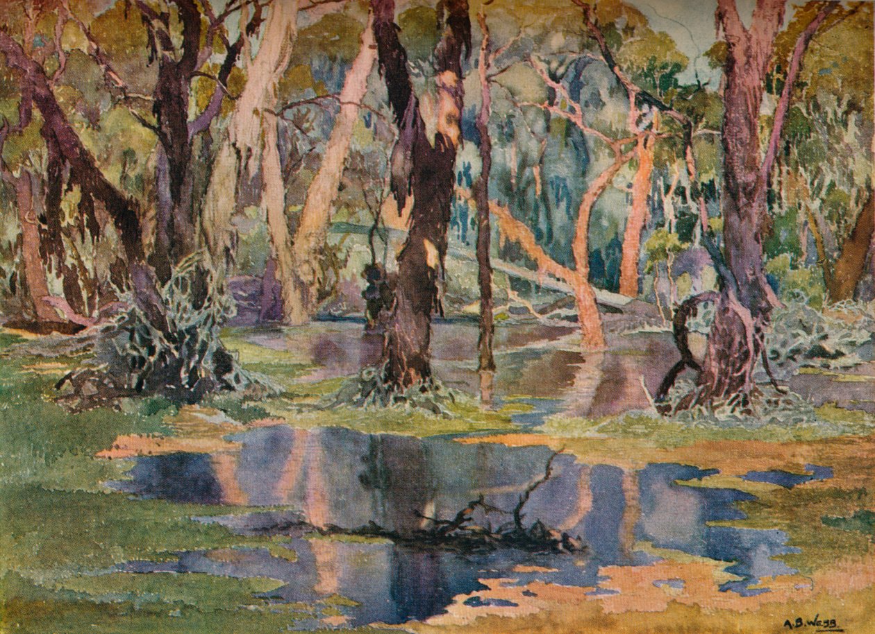 Quindanning Pool, c1927 door Archibald Bertram Webb