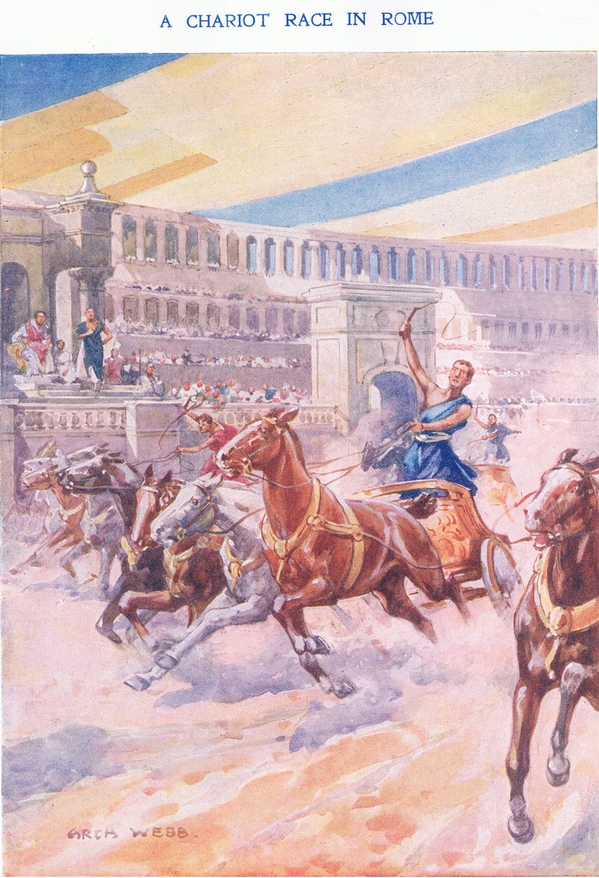 Een wagenrace in Rome, 1925 door Archibald Webb