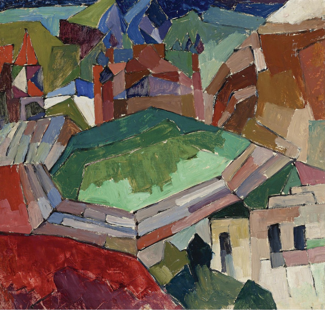 Stad in Zuid-Rusland, 1914-1916 door Aristarkh Vasilievic Lentulov