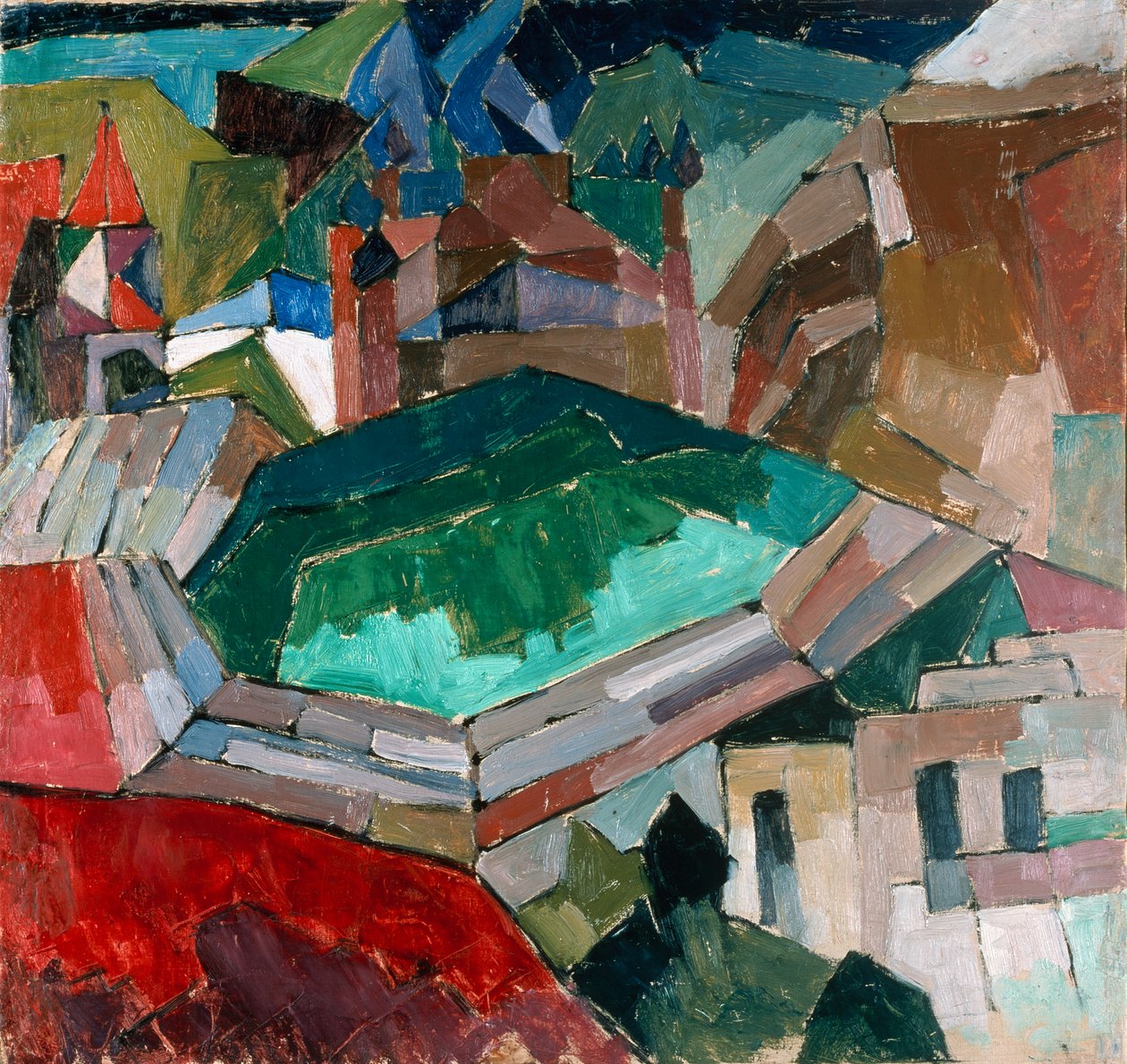 Stad in Zuid-Rusland, ca. 1914-16 door Aristarkh Vasilievic Lentulov