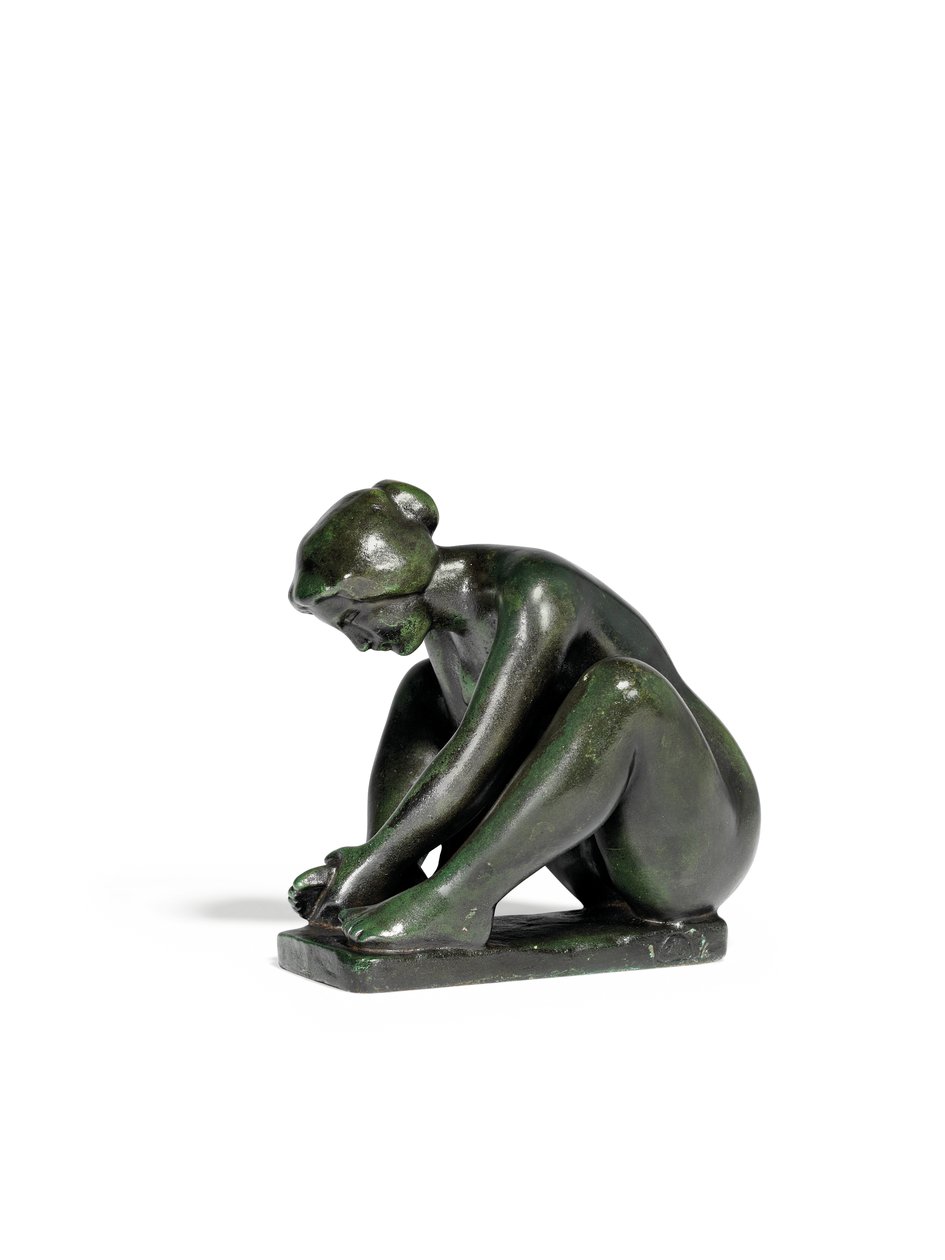 Hurkend Meisje dat Eén Voet Vasthoudt door Aristide Maillol