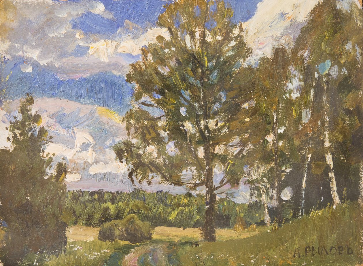 Zomerlandschap door Arkadij Aleksandrovic Rylov